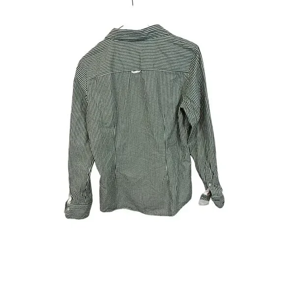 Brooks Brothers Red Fleece Button Down Shirt Women's 6 Green White Stripe Oxford - Picture 4 of 4